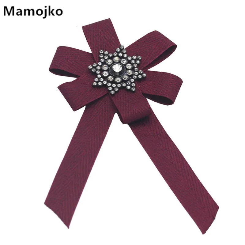 Mamojko Charm 4 цвета ленты галстук-бабочка воротник броши для женщин Мода горный