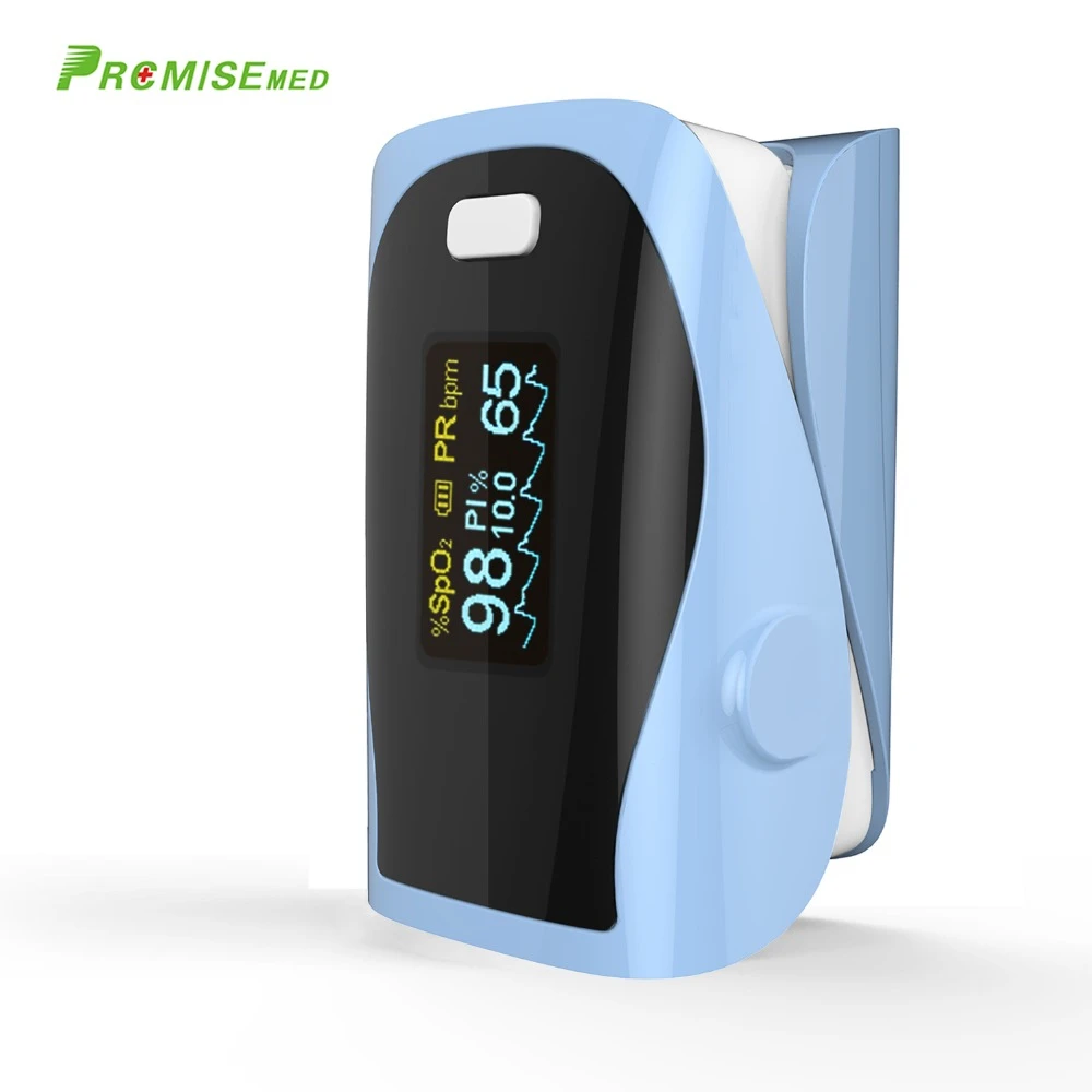 

PRCMISEMED Household Health Monitors Heart Rate Monitor Finger Medical Oxygen SPO2 Pulse Oximeter Finger Meter-Sky Blue