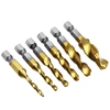 6Pcs M3-M10 Hex Shank Titanium Plated HSS Screw Thread Metric Tap Drill Bits ► Photo 2/6