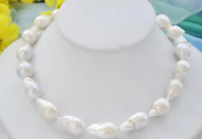 

3365 white baroque teardrop KESHI REBORN PEARL NECKLACE