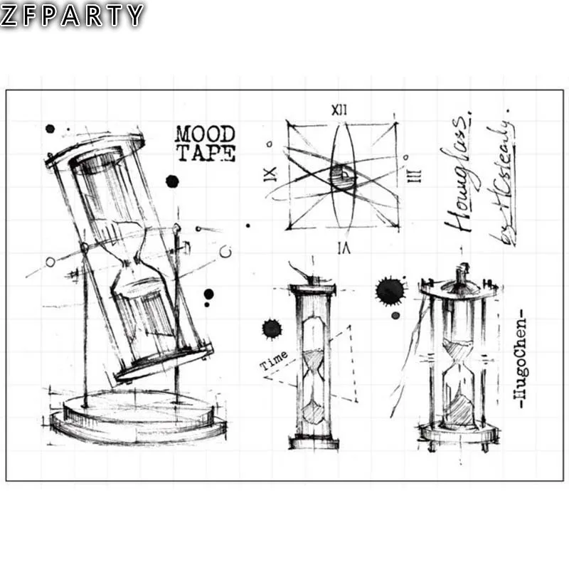 

ZFPARTY Hourglass Transparent Clear Silicone Stamp/Seal for DIY scrapbooking/photo album Decorative clear stamp