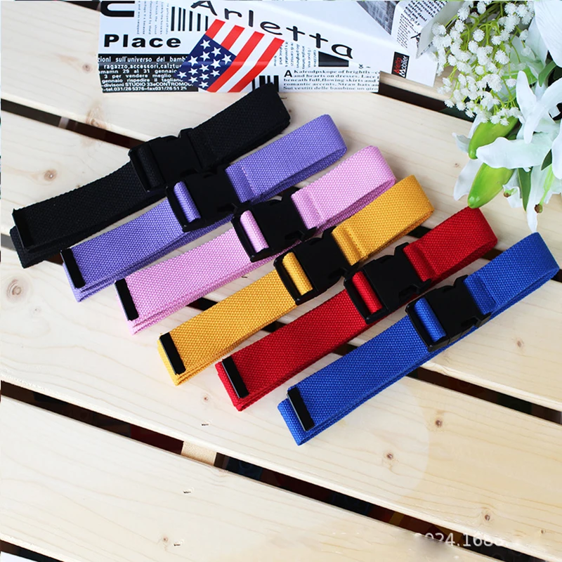 

Adults Adjustable All-Match Belt Unisex Korean Style Canvas Belts Harajuku Buckle Solid Color Long Belts