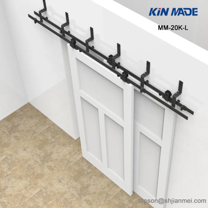 Us 219 0 Kin Made Mm 20k L 6 6 6ft Bypass Sliding Barn Wood Door Hardware Interior Top Mounted Rustic Black Sliding Barn Door Hardware In Doors From