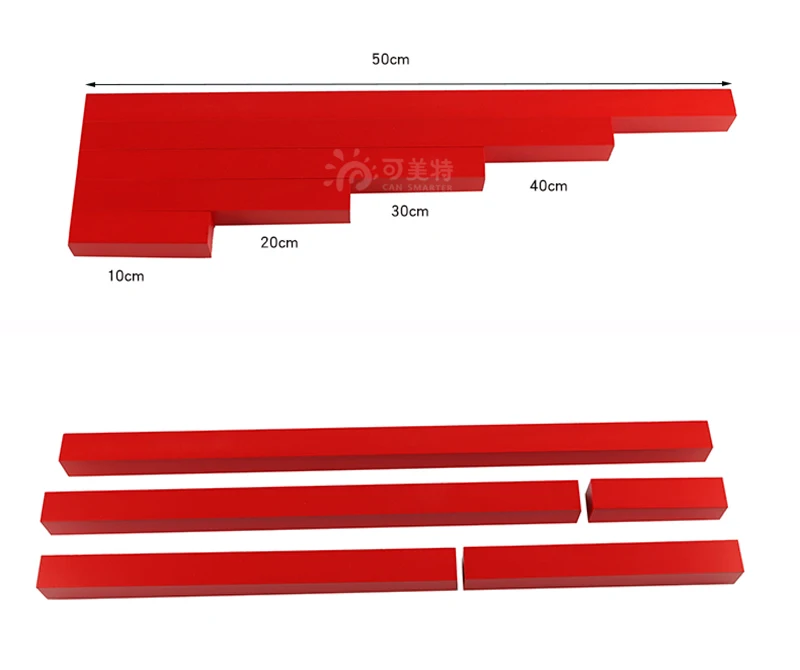 Математика Монтессори младенческой и игрушки для малышей числовые красные стержни 5 шагов палочки материалы для раннего обучения детей