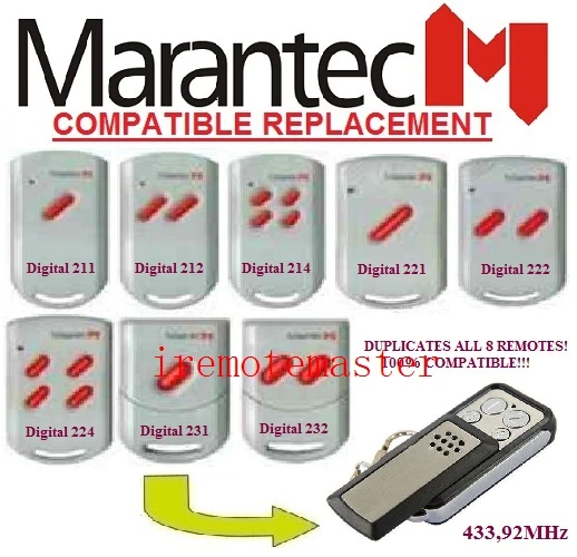 5 шт. для marantec цифровой 211/212/214/221/222/224/231/232 дистанционный пульт высокого качества