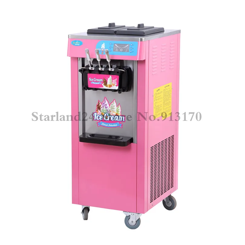 Ice Cream Making Machine Colorful Commercial Ice Cream Machine Pink and