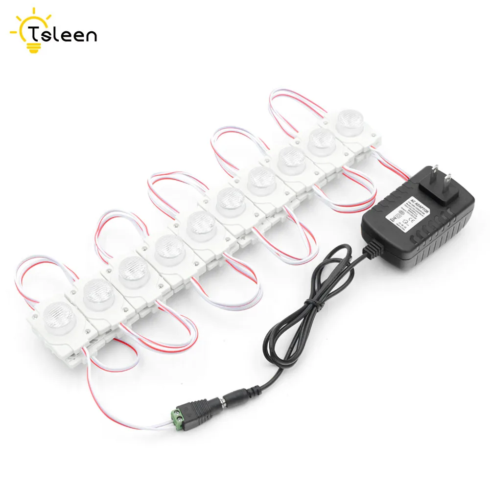 

20Pcs LED Module COB Lens Module Highlight LED Single color Light Waterproof IP65 DC12V LED ABS Injection Moudle With Adapter