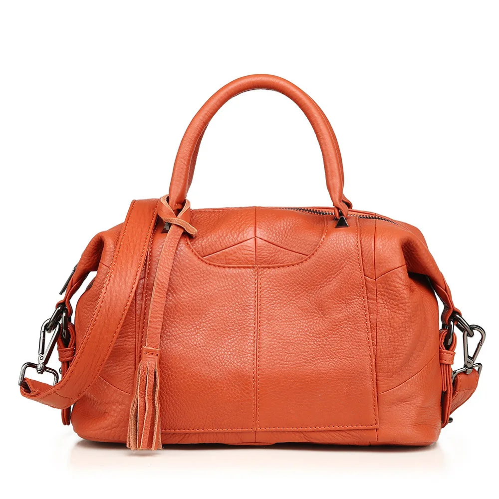 Женская сумка из натуральной кожи, сумки, хит цвета, брендовая кожаная роскошная сумка,, висячий замок, женские сумки, сумка на плечо, женская - Цвет: Оранжевый