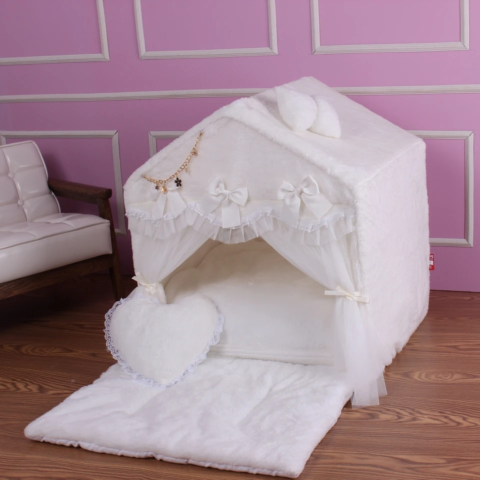 Coral velvet tent house for pets soft kennel warm thick cushion pet nest kitten house dog bed cat bed pet stand house Coral velvet tent house for pets soft kennel warm thick cushion pet nest kitten house dog bed cat bed pet stand house