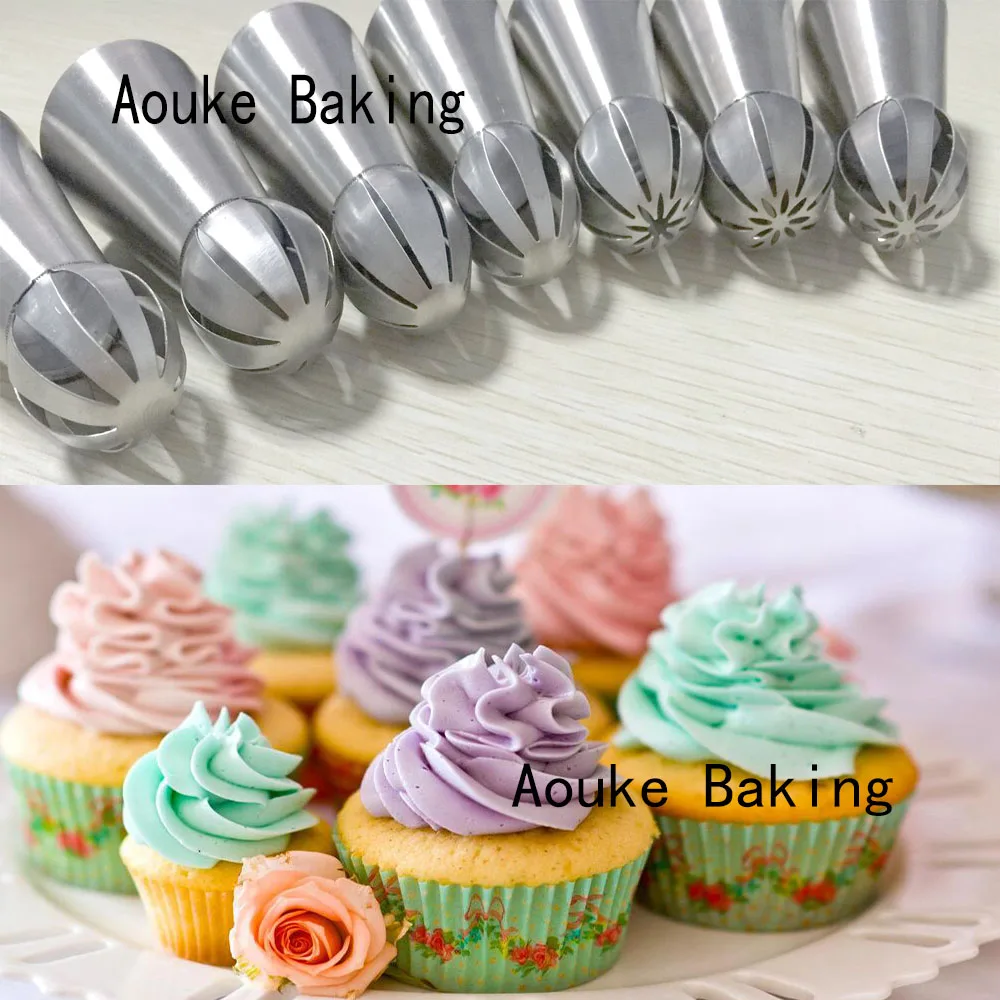 

7PCS Russian Tulip Nozzle Perfect For Cake Cupcake Decorating Icing Piping Nozzles russian rose nozzles tips
