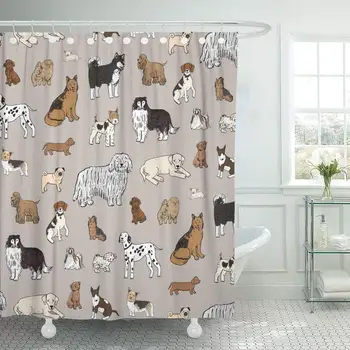 

Shower Curtain Hooks Bull Dog Animal Pattern Fun Badger Beagle Bolognese Canine Cartoon Chihuahua Decorative Bathroom