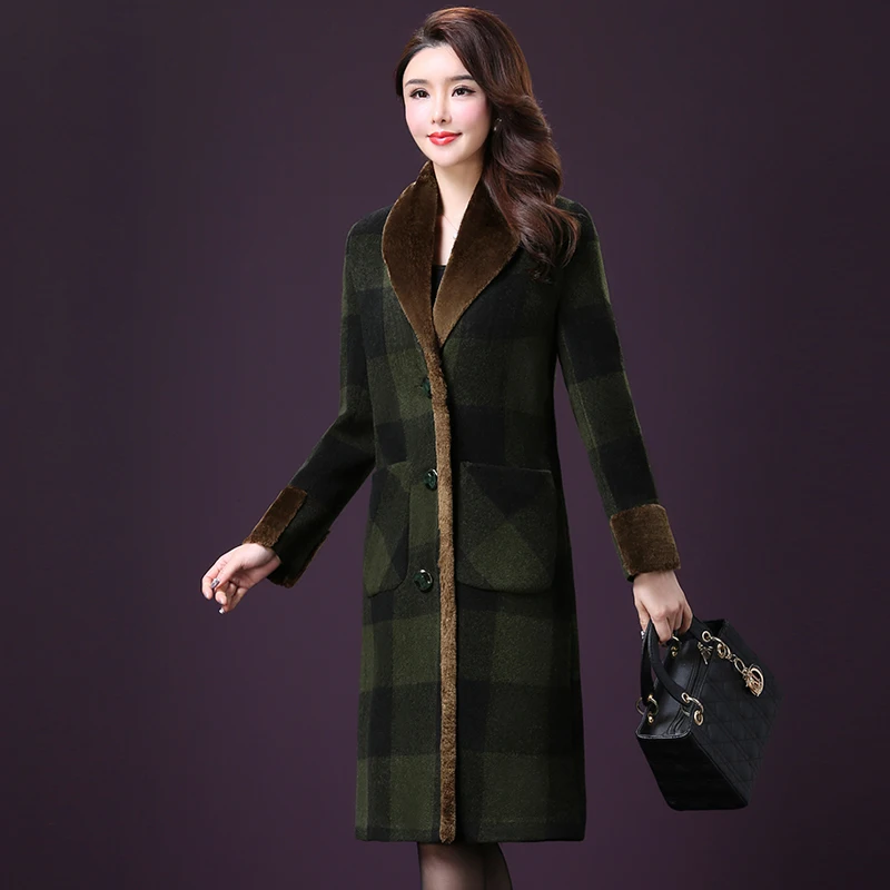Large size Autumn Women Wool Coat 2018 New Woolen Coat Women Long Paragraph Solid Color Cashmere Coat M-4XL Thick Wool Coat O239