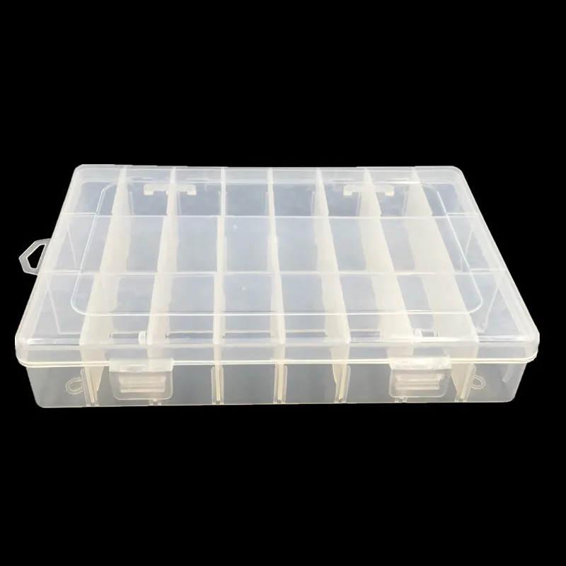 

Transparent Plastic Rectangle Storage Box Grids Removable Beads Powder Pill Carrying Container Case Holder 210x140x38mm