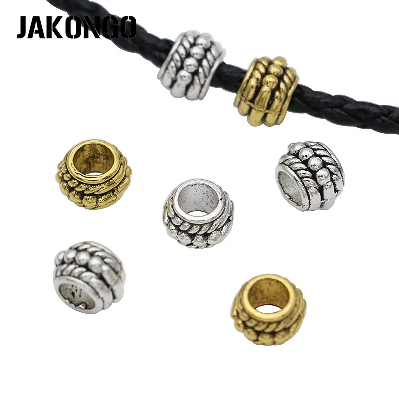 JAKONGO 25 шт. античные золотистые и Серебристые круглые бусины разделители для