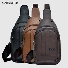 CARANFIER 3 шт Водонепроницаемый PU сумка на плечо мужская сумка с зарядкой Мужская USB нагрудная сумка Диагональная Сумка для писем грудь Новинка