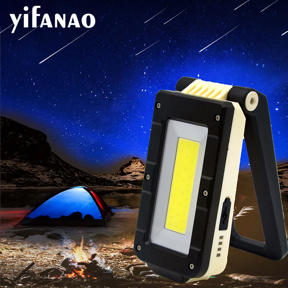 

Magnetic LED Flashlight USB Rechargeable Work Inspection Light Torch Lanterna Hanging Hook Lamp Red White Green Light with Cable