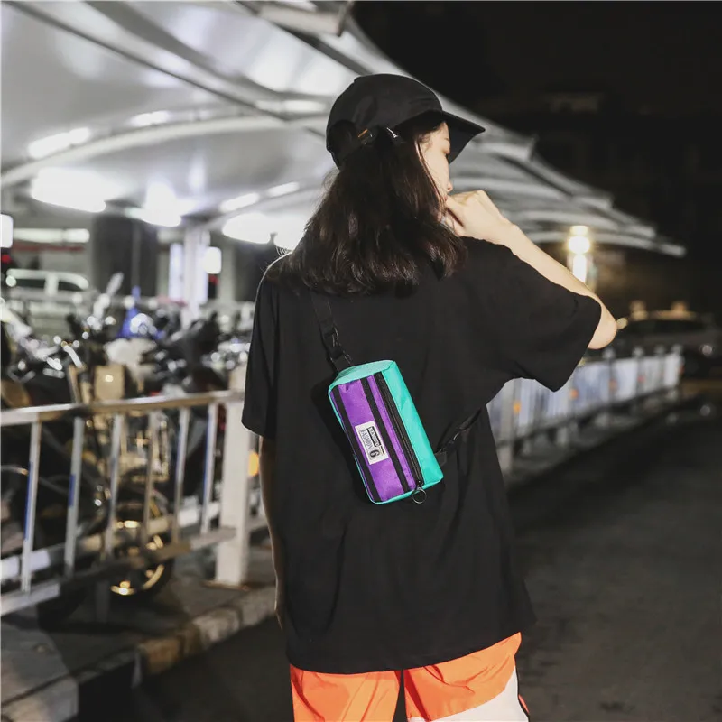 Menghuo Unisex Fanny Pack Belt Bag Panelled Waist Bag Purse Chest Fanny Pack Travel Cashier Belt Hip-hop Rock Boys Girl Bag 2018CQLX6232