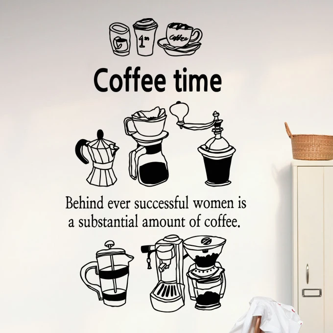 Настенные наклейки в виде кофейни кофе молока чая|home decor|coffee shopwindow glass |