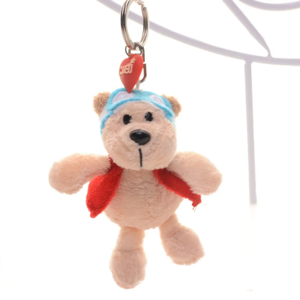 Nici Key ring Plush Red Suit Coat Bear Stuffed Animal Key chain Keyrings Bag Ornament Dolls Toys