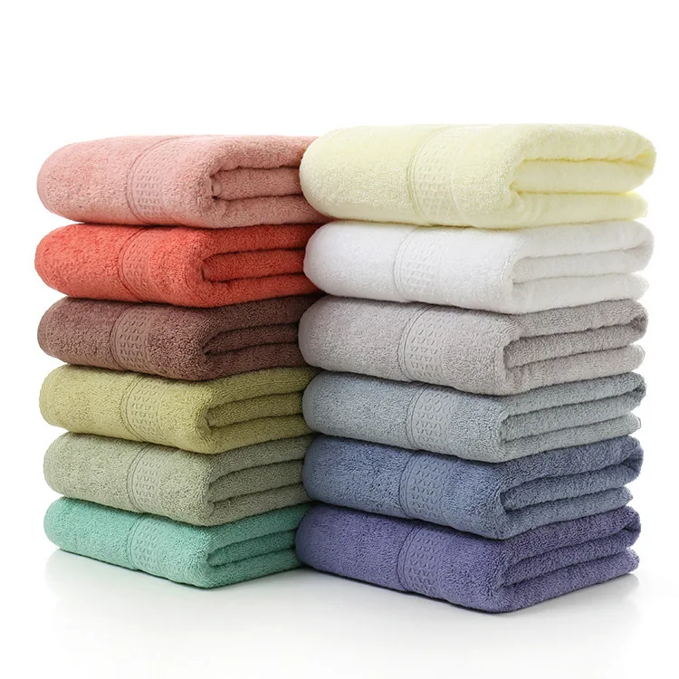 70x140cm Cotton Solid Bath Towel Beach Towel For Adults Fast Drying