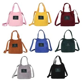 

THINKTHENDO Vintage Handbags Shoulder Bags Women's Corduroy Bag New Velvet Bucket Shoulder Bags High Quality Designer 2019