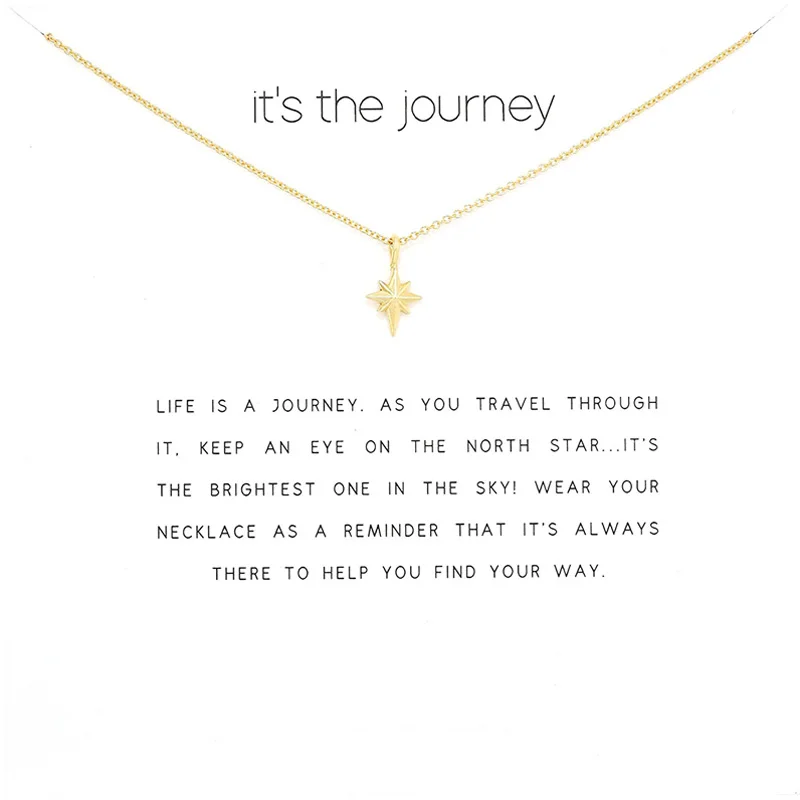 

Fashion Gold Color Star Pendant Necklace Women Minimalist Clavicle Chain Choker Necklaces Valentine's Day Gift Card