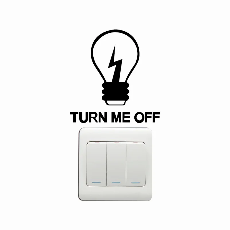 Kg 2 Turn Me Off Light Switch Sticker Creative Cartoon Lamp Bulb Vinyl Wall Sticker Home Wallpaper Wallpapers Aliexpress
