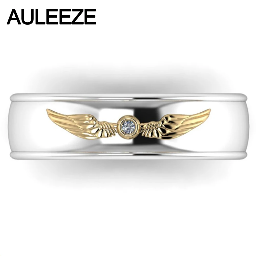 

Cosplay Zelda Real Diamond Jewelry 10K Two-tone Yellow White Gold Rings For Men Wedding Band Natural Diamond Engagement Ring