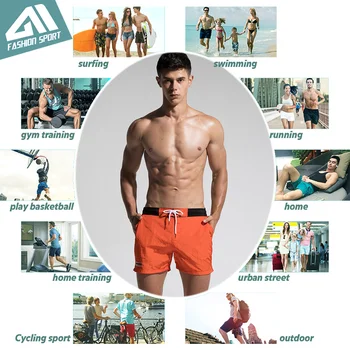 Desmiit Fast Dry Men's Board Shorts Summer Beach Surfing Man Swimming Shorts Athletic Sport Running Hybrid Home Shorts AM2041 6