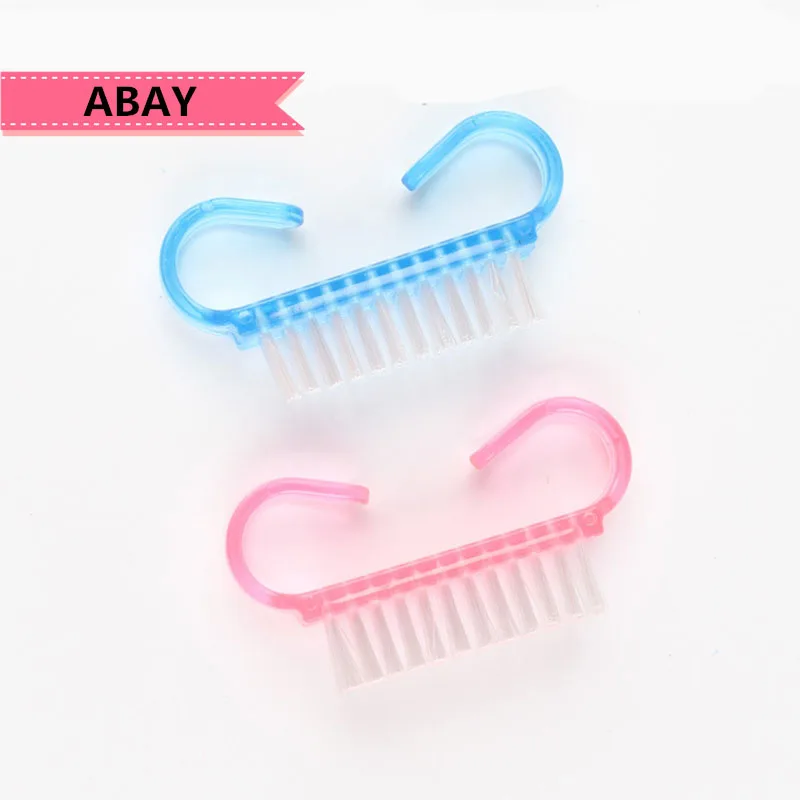 

Abay Manicure Tool 2 Colors Nail Dust Brush Soft Nail Art Manicure Dust Cleaner Small Angle Cleaning Nail Remover Tools