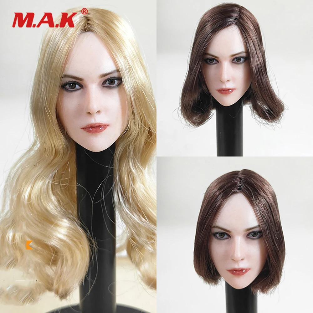 1/6 Scale Female Figure Accessory Girl Head Sculpt Carved Model for 12