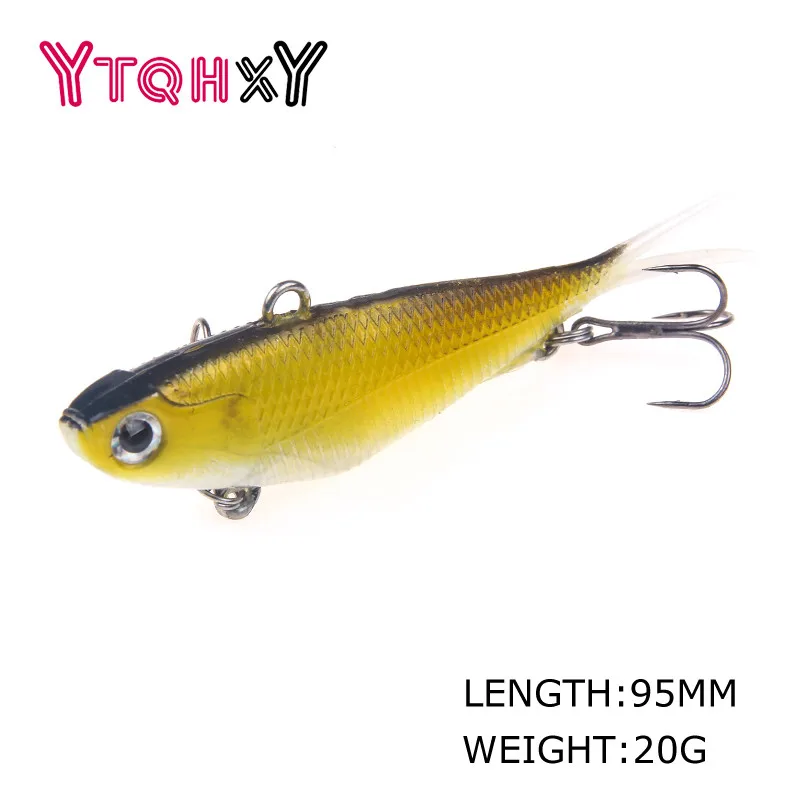 YTQHXY 1Pcs/lot New Hard VIB Lures Hot Crakbait Lifelike Fishing Wobber 95mm 20g Floating Bait Treble Hooks Sinking Tackle WQ33 - Цвет: C