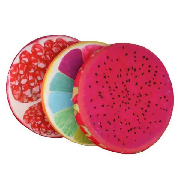 3D Print Fruit Design Chair Back Plush Cushion Sofa Pillow Seat Pad-Lemon2