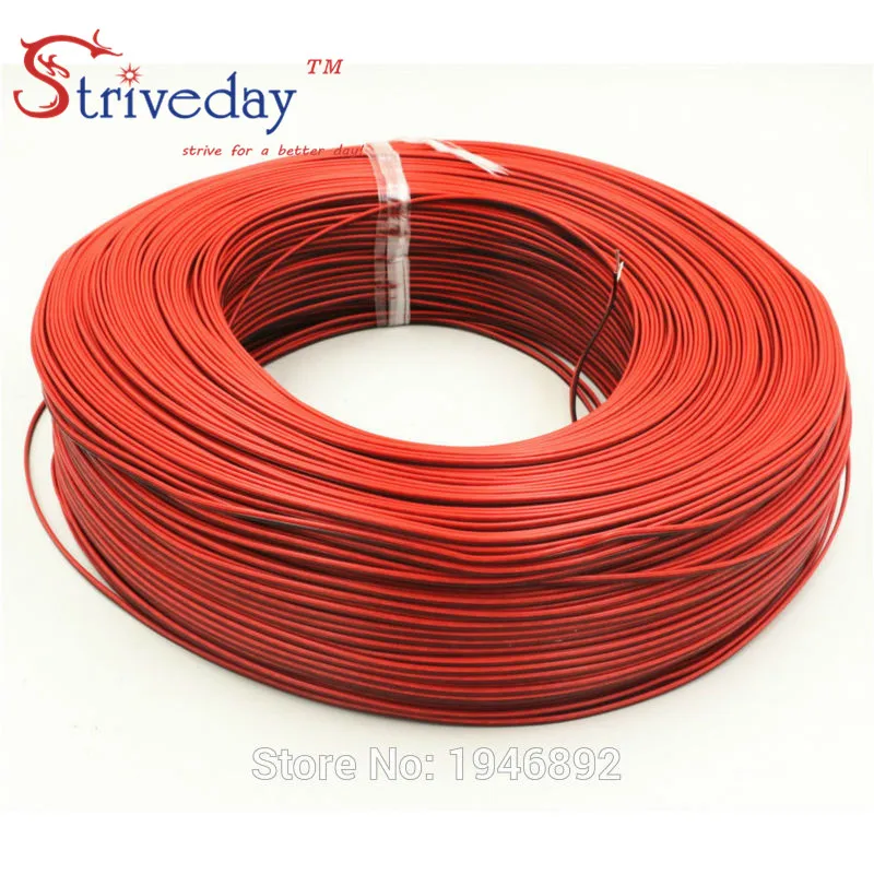 10 м/лот из луженой меди 22AWG, 2 pin красные, черные кабель, с ПВХ изоляцией провода, электрический кабель, светодиодный кабель 17/0. 16TS* 2