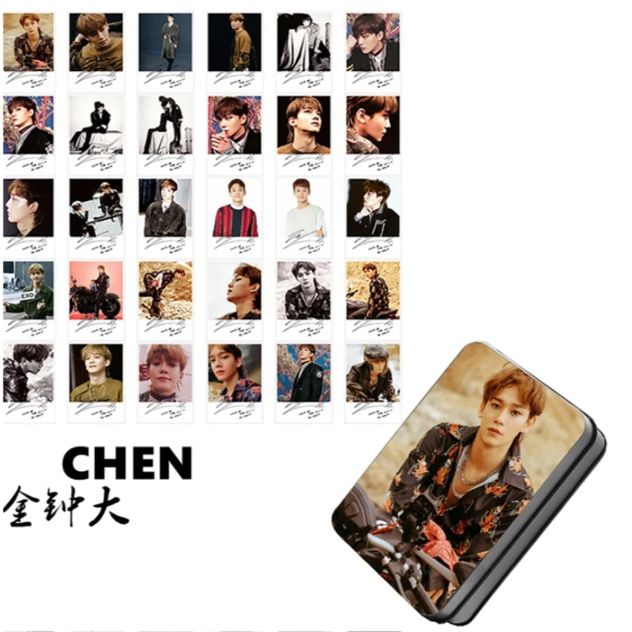 Kpop EXO членов не запутывают мой темп Polaroid Lomo фото карта Sehun Xiumin HD Фотокарта с металлической коробкой 30 шт./компл - Цвет: CHEN