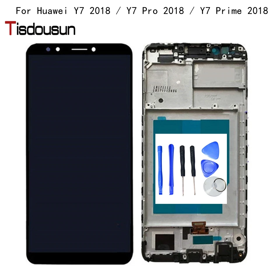 

100% Tested For Huawei Y7 2018 / Y7 Pro 2018 / Y7 Prime 2018 LCD Display + Touch Screen Digitizer Assembly Replacement + Frame