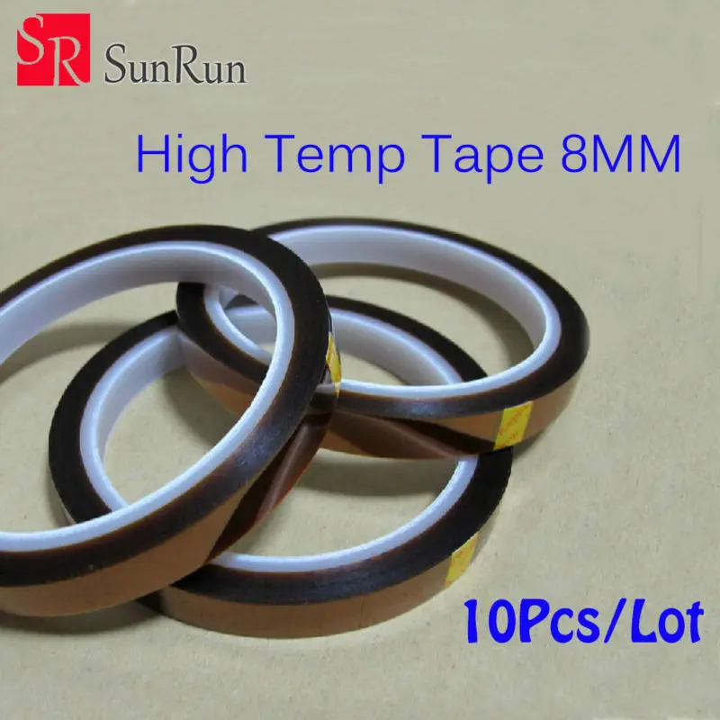 Buy 10pcs/lot 8mm x 30m Golden High Temperature Tape