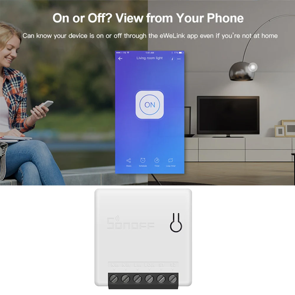 Sonoff мини приложение «сделай сам» умный пульт дистанционного управления режим «сделай сам» двухсторонний Wifi умный переключатель Умный домашний таймер расписание голосовое Включение состояния