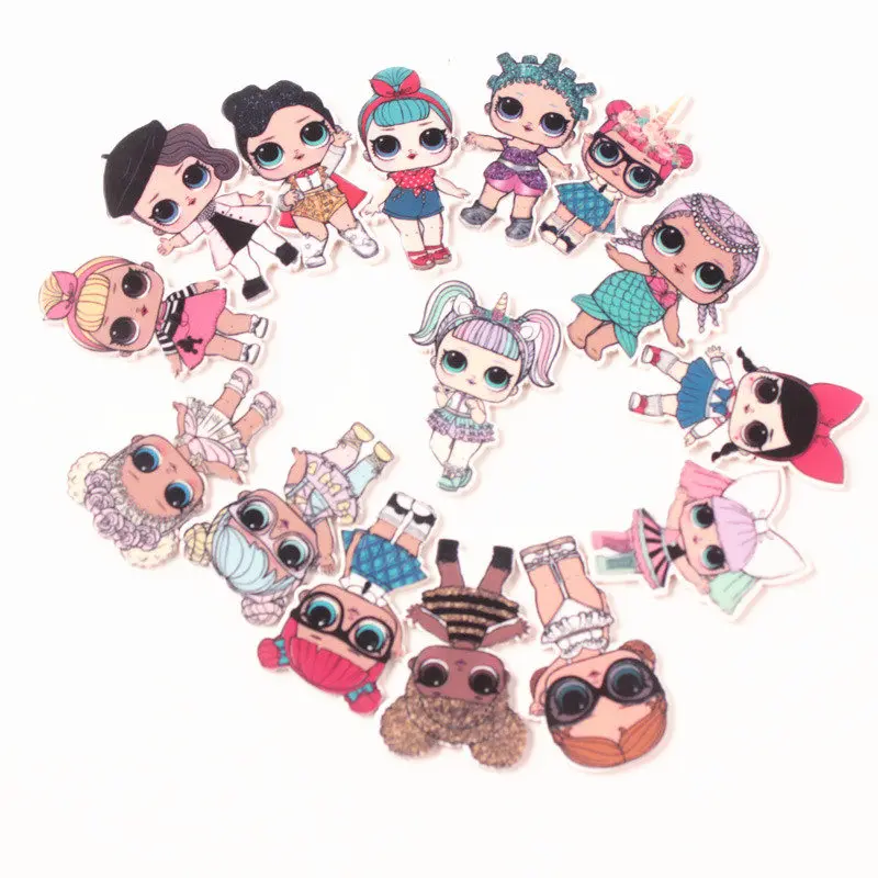 

10PCS Mixed Planar Resin Beautiful Girl DIY Accessories For SLIME Fillers Mobile Phone Case Decoration Hair Clip Accessories