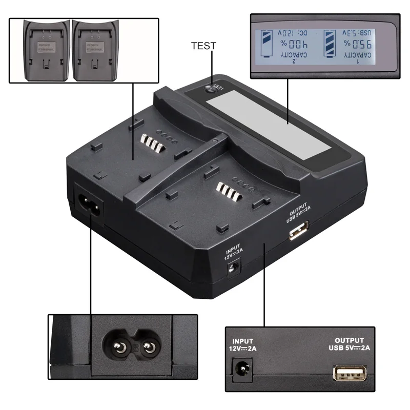 Lvsun Universal телефон+ АА+ Камера автомобиля/AC EN-EL3E ENEL3E Зарядное устройство адаптер для Nikon D90, D80, D300, D300s, D700, D200, D70, D50, D70s, D100
