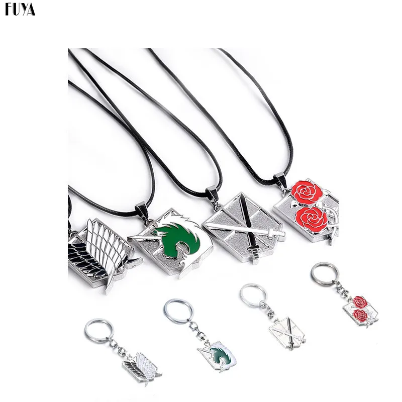 Ataque Anime Em Titã Pingente Neckalces Para As Mulheres Bandeira Gigante Legião Cosplay Colar & Pingentes Declaração Chaveiro Homens Jóias