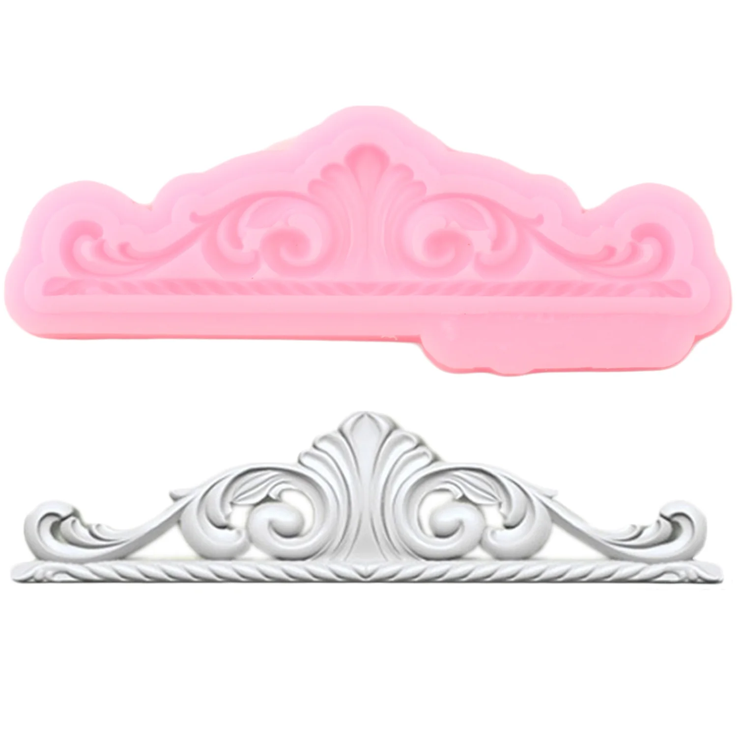 

3D Craft Baroque Scroll Relief Silicone Mold DIY Cupcake Baking Fondant Cake Decorating Tools Candy Chocolate Gumpaste Moulds