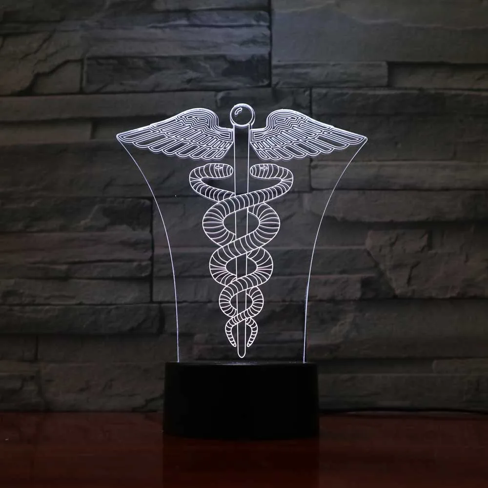 

Creative 7 Colors 3D Led Visual Double Snake Winding On Winged Rod Nightlights Usb Table Lamp Bedroom Sleep Lighting Decor Gifts