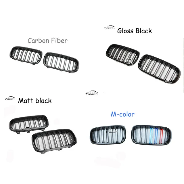 

Car Styling Carbon Fiber Kidney Double Slat Grills Gloss Matt Black M-color Racing Grille for BMW F15 F16 X5 X6 F85 F86 2014-18