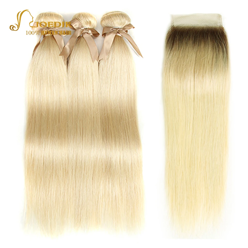

Joedir 613 Bundles With Ombre Closure Peruvian Straight Hair 613 Honey Blonde Bundles With Closure Remy 613 Hair Extensions