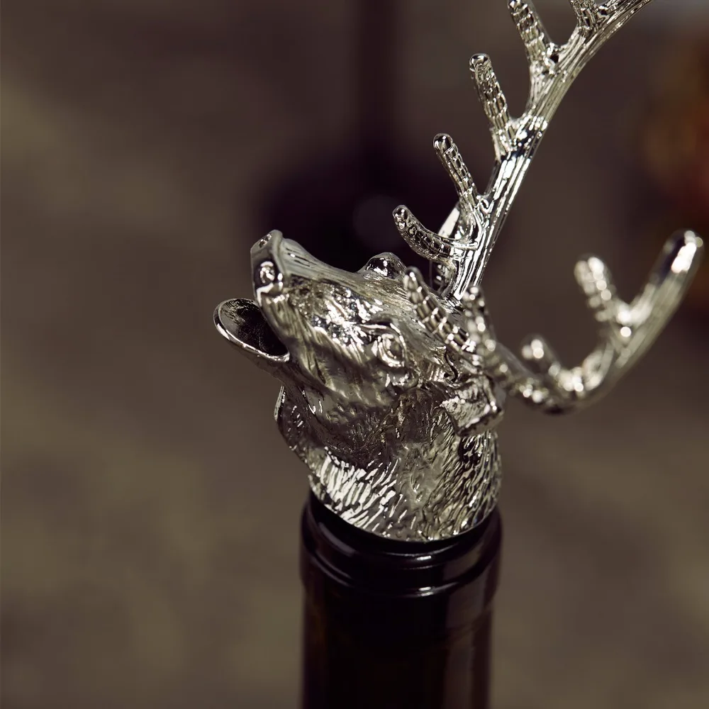 2027Day Delivery Homestia Deer Head Wine Bottle Cork Pourer Stopper