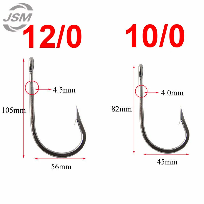 JSM рыболовные крючки из нержавеющей стали с акулой, 2 рукоятки, 400 фунтов, проволочные поводки, Большой Крючок, размер 10/0 12/0