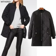 Freeshipping casaco куртка Европа и соединенные Штаты давно в женская мода плед джокер утолщение хлопка-проложенный одежды