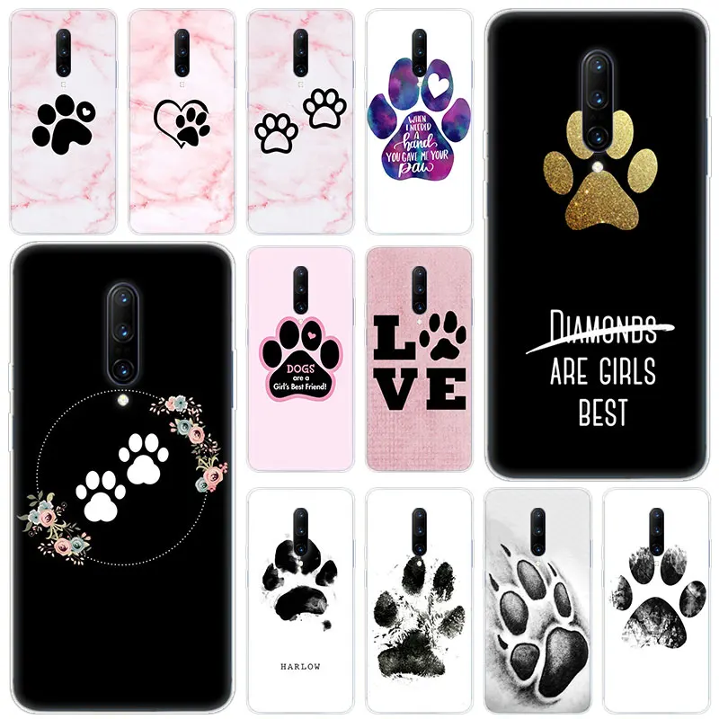 Hot best friends Dog paw Soft Silicone Fashion Transparent Case For font b OnePlus b font
