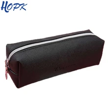 Black PU Leather Pencil Case Cute Big Capacity Zipper Pencil Box For Girl Cosmetic Bag School Pencil Bag School Supplies Tools